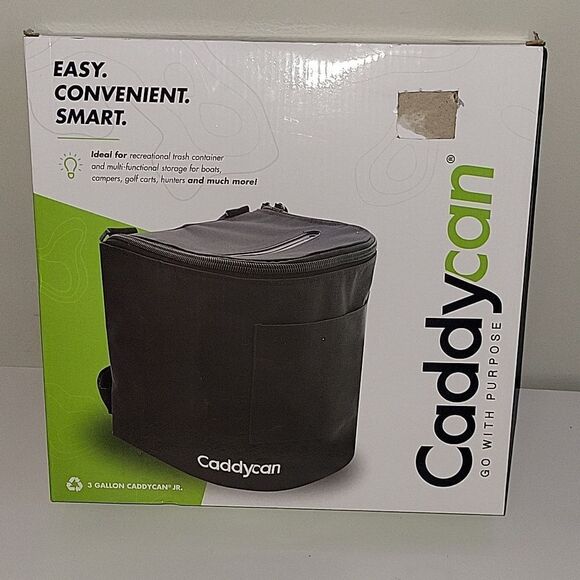 Caddycan Jr  Black Golf Cart Car Camper Hunting Waste Can  new in box - Picture 1 of 11